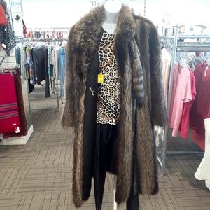 Vintage Genuine Racoon Fur Coat, Approx Size M-L